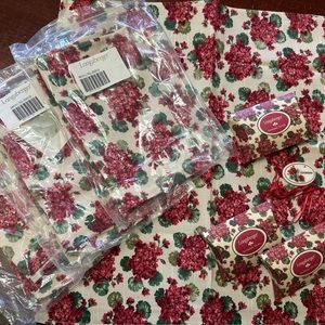 LOT of Longaberger Napkins and Tie-Ons - Geranium